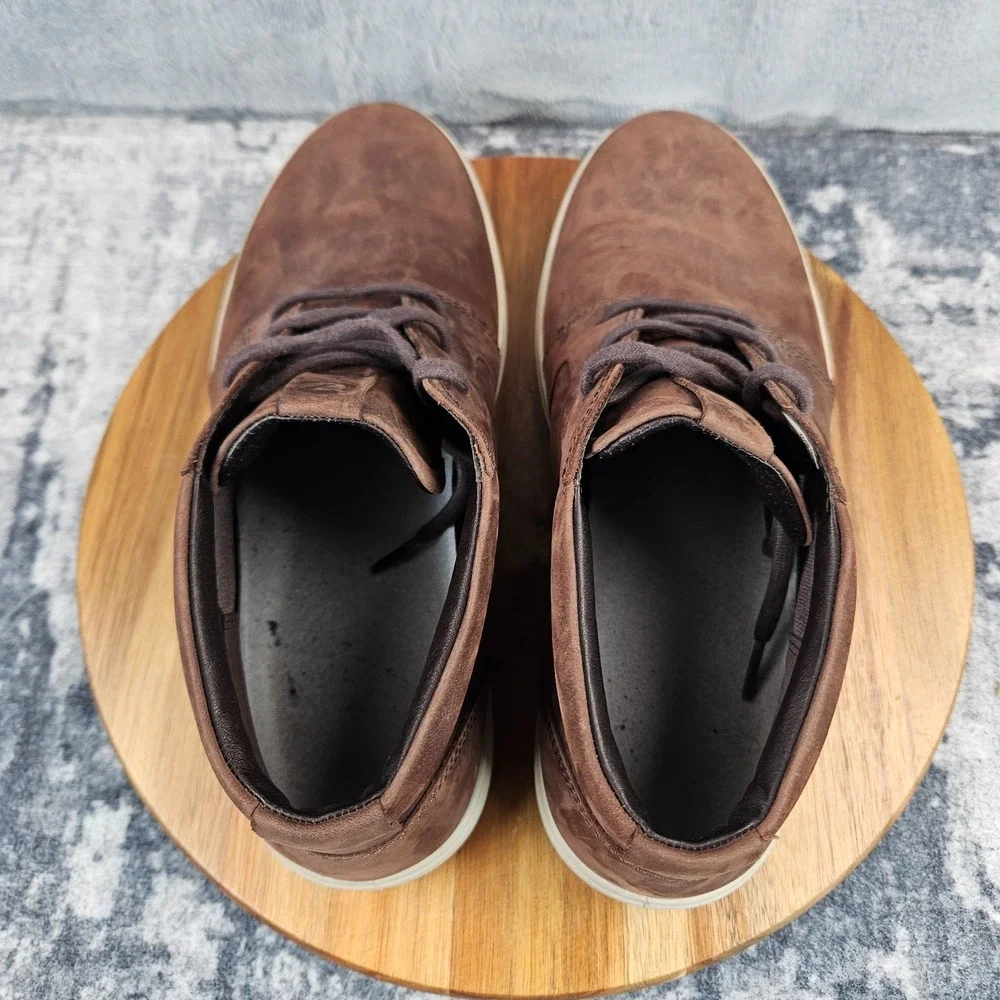 Ecco Soft 7 Chukka Boots Mens 10 Brown Leather Ankle Casual Shoes Sneakers